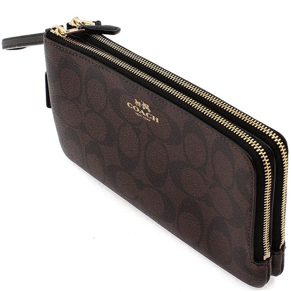 Double zip coach wallet shop